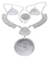Silver Jewelry Red Oyster Shell Needlepoint Link Necklace Set PX37832
